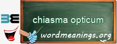 WordMeaning blackboard for chiasma opticum